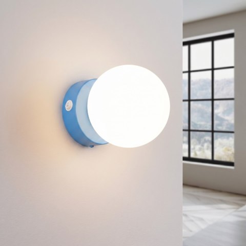 Sollux Lighting Kinkiet YOLI 1 błękitny z włącznikiem