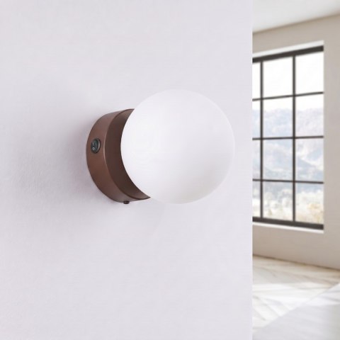 Sollux Lighting Kinkiet YOLI 1 brązowy z włącznikiem