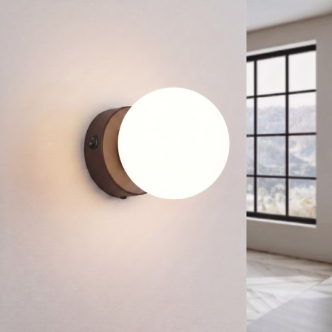 Sollux Lighting Kinkiet YOLI 1 brązowy z włącznikiem