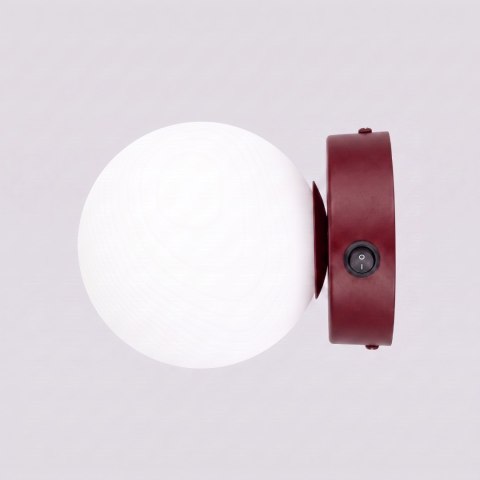 Sollux Lighting Kinkiet YOLI 1 burgund z włącznikiem