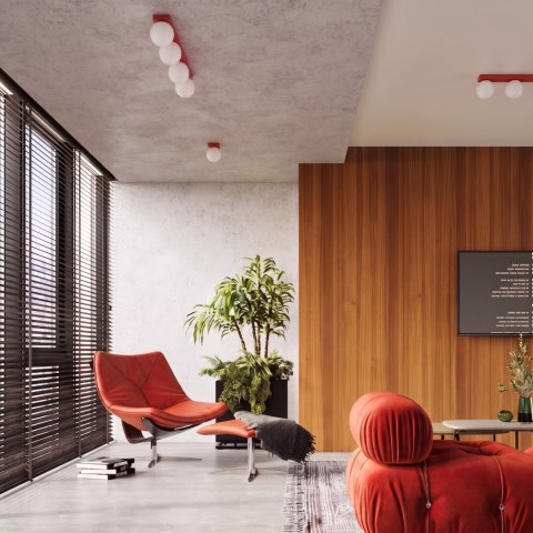 Sollux Lighting Kinkiet YOLI 1 czerwony z włącznikiem