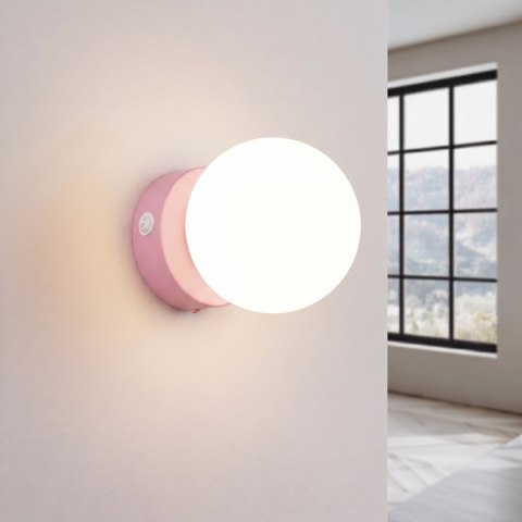Sollux Lighting Kinkiet YOLI 1 różowy z włącznikiem