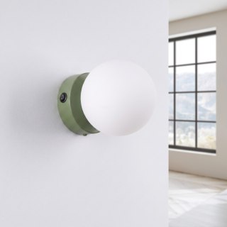 Sollux Lighting Kinkiet YOLI 1 zielona oliwka z włącznikiem