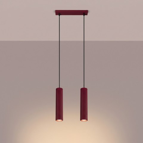 Sollux Lighting Lampa wisząca KARBON 2 burgund