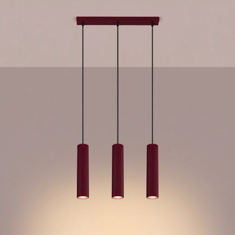 Sollux Lighting Lampa wisząca KARBON 3L burgund
