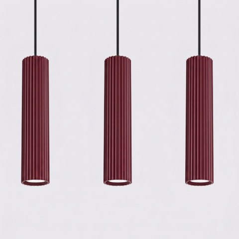 Sollux Lighting Lampa wisząca KARBON 3L burgund