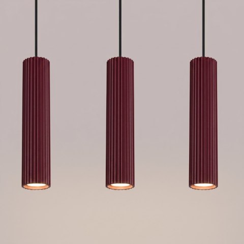 Sollux Lighting Lampa wisząca KARBON 3L burgund