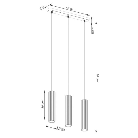 Sollux Lighting Lampa wisząca KARBON 3L burgund