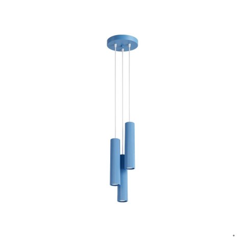 Sollux Lighting Lampa wisząca KARBON 3P błękitna