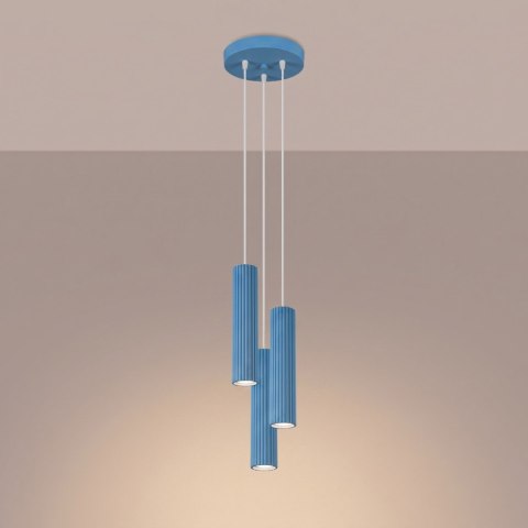 Sollux Lighting Lampa wisząca KARBON 3P błękitna