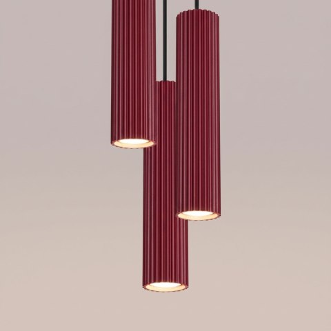 Sollux Lighting Lampa wisząca KARBON 3P burgund