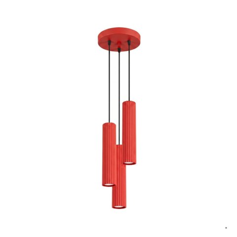 Sollux Lighting Lampa wisząca KARBON 3P czerwona