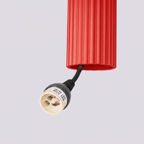 Sollux Lighting Lampa wisząca KARBON 3P czerwona