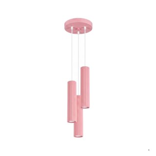 Sollux Lighting Lampa wisząca KARBON 3P różowa