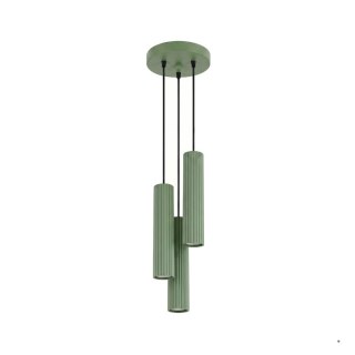 Sollux Lighting Lampa wisząca KARBON 3P szałwiowa