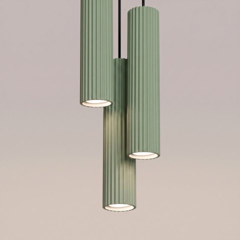 Sollux Lighting Lampa wisząca KARBON 3P szałwiowa