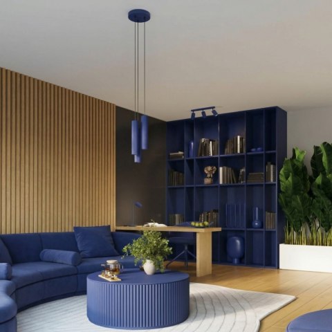 Sollux Lighting Lampa wisząca KARBON 3P ultramaryna