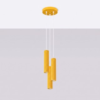 Sollux Lighting Lampa wisząca KARBON 3P żółta