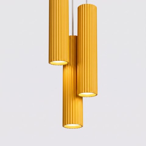 Sollux Lighting Lampa wisząca KARBON 3P żółta