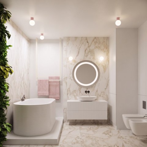 Sollux Lighting Kinkiet HALO różowy IP44