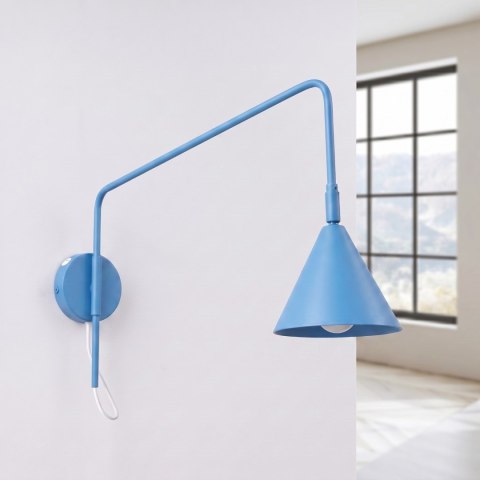 Sollux Lighting Kinkiet NOX 1 błękitny z włącznikiem