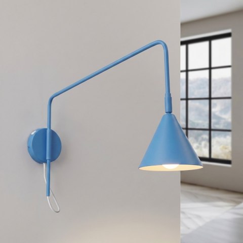 Sollux Lighting Kinkiet NOX 1 błękitny z włącznikiem