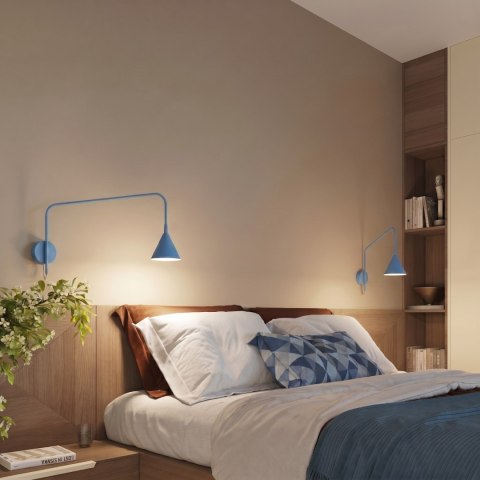 Sollux Lighting Kinkiet NOX 1 błękitny z włącznikiem