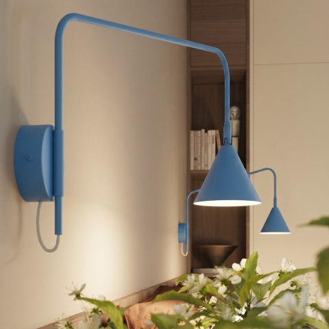 Sollux Lighting Kinkiet NOX 1 błękitny z włącznikiem