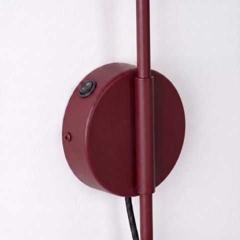 Sollux Lighting Kinkiet NOX 1 burgund z włącznikiem