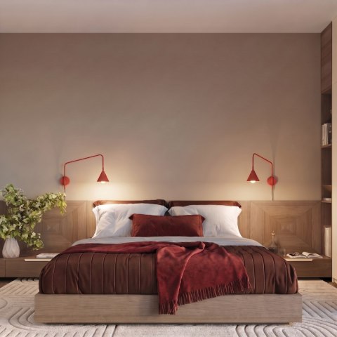 Sollux Lighting Kinkiet NOX 1 czerwony z włącznikiem