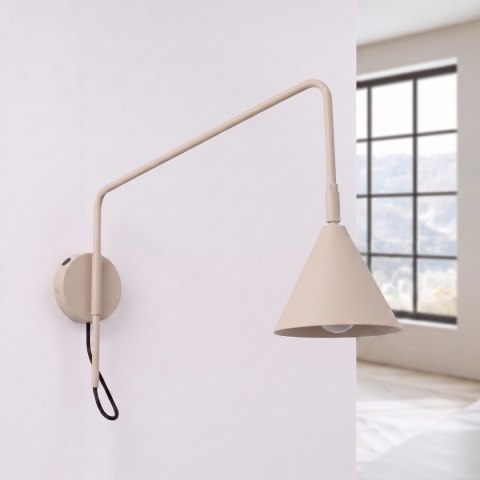 Sollux Lighting Kinkiet NOX 1 taupe z włącznikiem