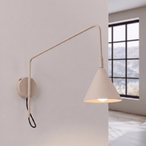 Sollux Lighting Kinkiet NOX 1 taupe z włącznikiem
