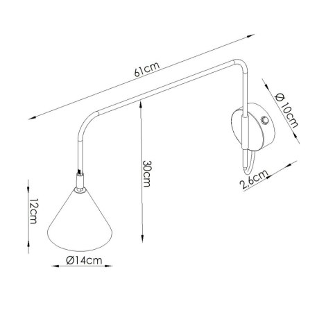 Sollux Lighting Kinkiet NOX 1 taupe z włącznikiem