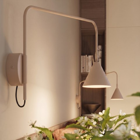 Sollux Lighting Kinkiet NOX 1 taupe z włącznikiem