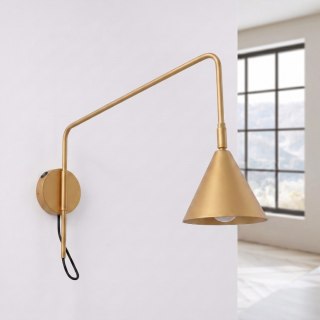 Sollux Lighting Kinkiet NOX 1 złoty z włącznikiem