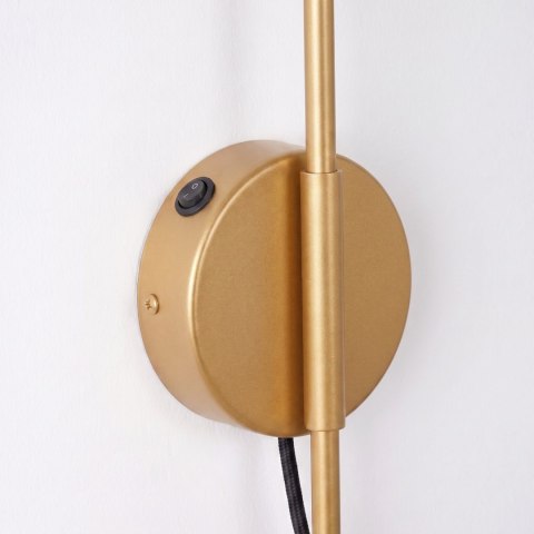 Sollux Lighting Kinkiet NOX 1 złoty z włącznikiem
