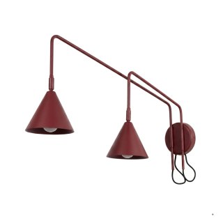 Sollux Lighting Kinkiet NOX 2 burgund z włącznikiem