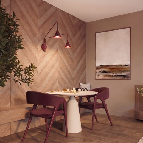 Sollux Lighting Kinkiet NOX 2 burgund z włącznikiem