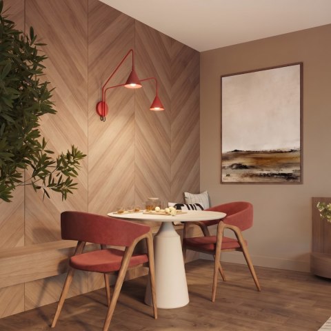 Sollux Lighting Kinkiet NOX 2 czerwony z włącznikiem