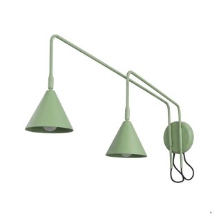 Sollux Lighting Kinkiet NOX 2 szałwiowy z włącznikiem
