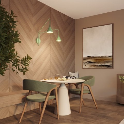 Sollux Lighting Kinkiet NOX 2 szałwiowy z włącznikiem
