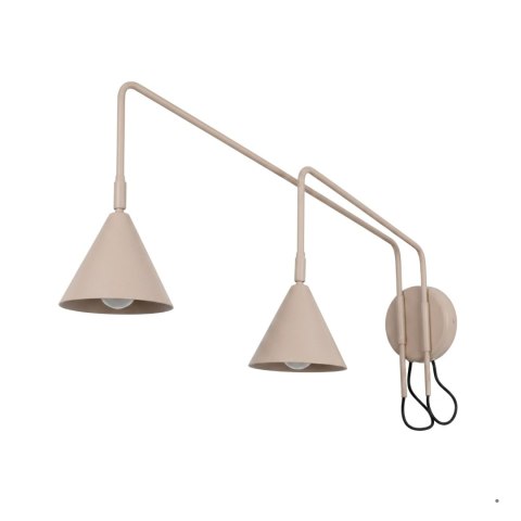 Sollux Lighting Kinkiet NOX 2 taupe z włącznikiem