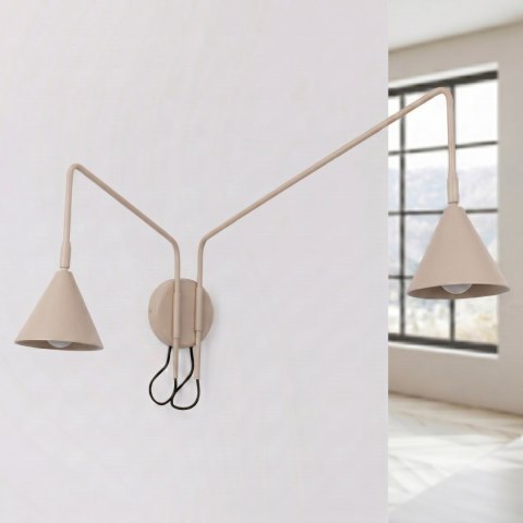 Sollux Lighting Kinkiet NOX 2 taupe z włącznikiem
