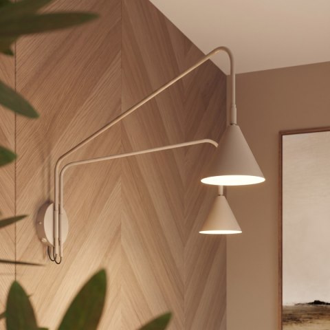 Sollux Lighting Kinkiet NOX 2 taupe z włącznikiem