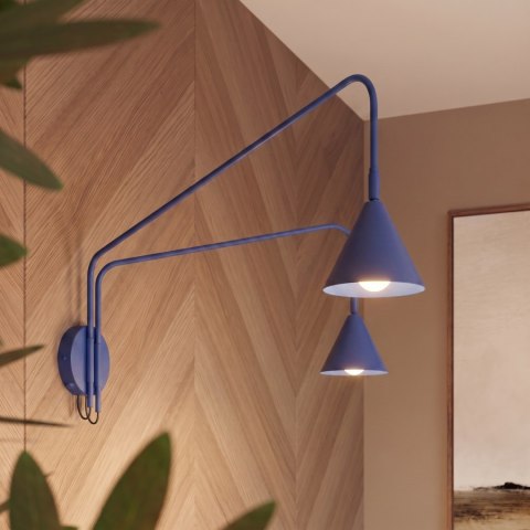 Sollux Lighting Kinkiet NOX 2 ultramaryna z włącznikiem