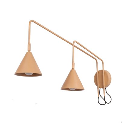 Sollux Lighting Kinkiet NOX 2 złoty z włącznikiem