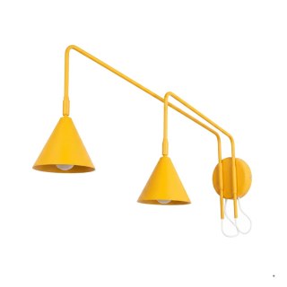 Sollux Lighting Kinkiet NOX 2 żółty z włącznikiem