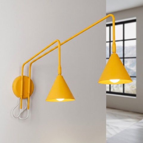 Sollux Lighting Kinkiet NOX 2 żółty z włącznikiem