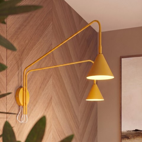 Sollux Lighting Kinkiet NOX 2 żółty z włącznikiem
