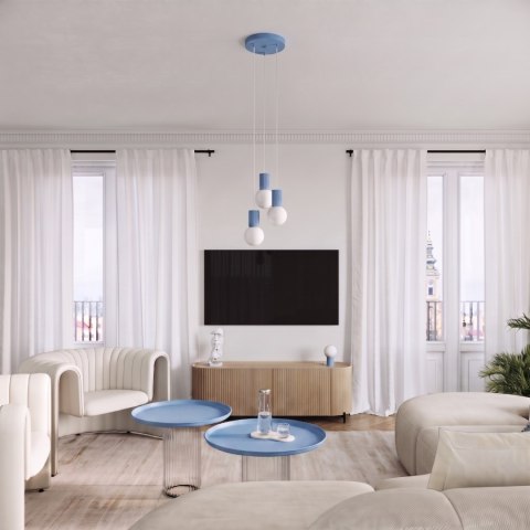 Sollux Lighting Lampa wisząca HALO 1 błękitna